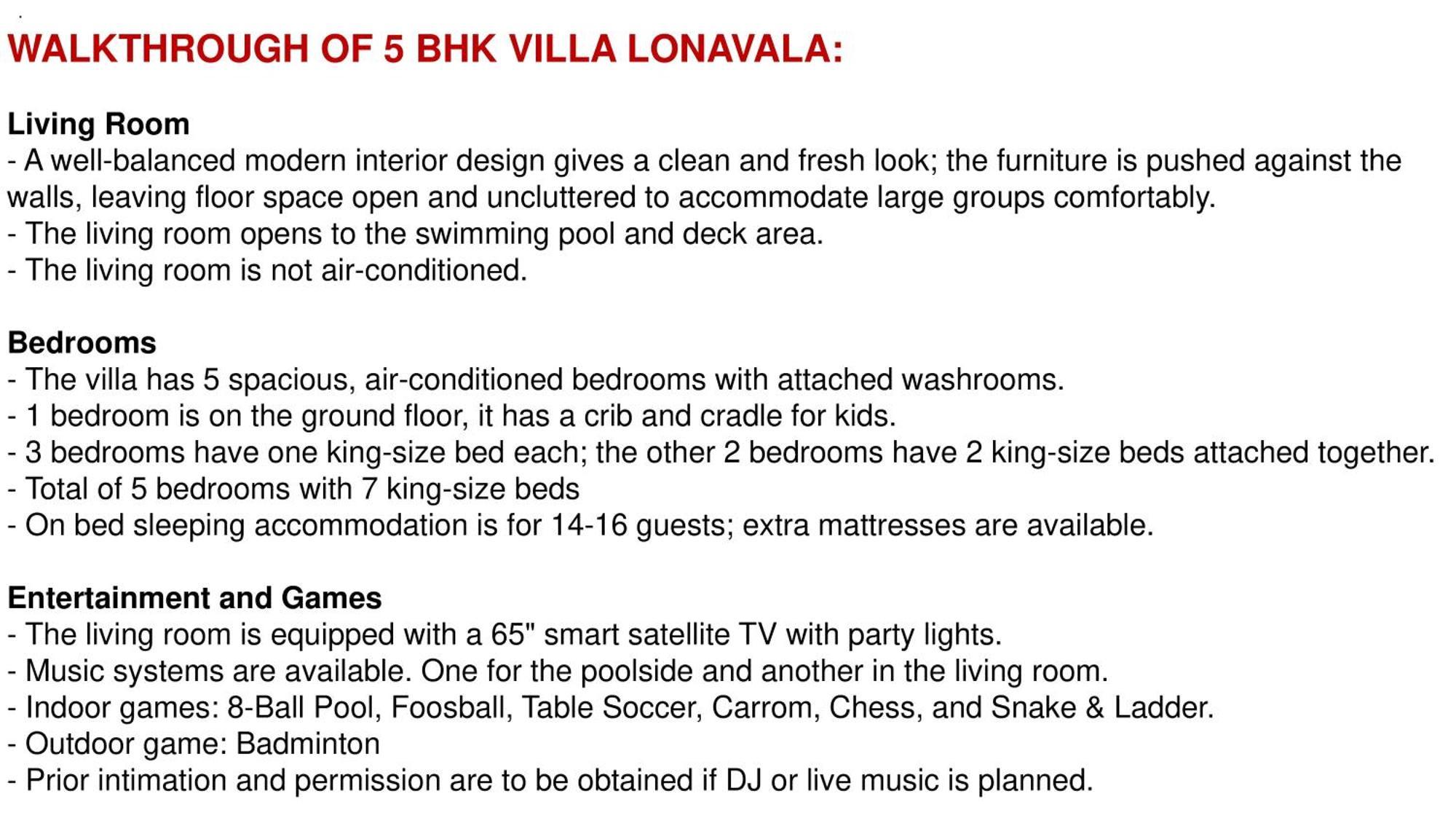 Villa Casa Luxury 5Bhk